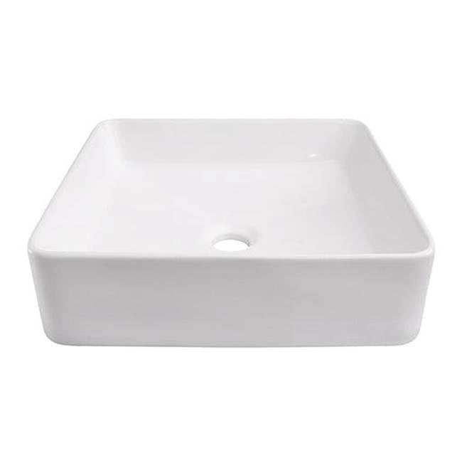 Barclay 4-454WH Lauer 15 Square Above Counter Basin  - White