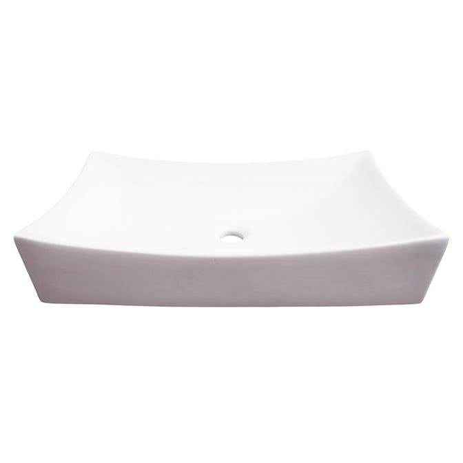 Barclay 4-8002WH Porter Above Counter Basin 26 Rect No Faucet Holes  - White