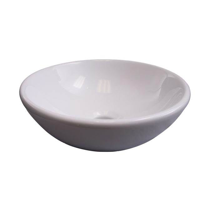 Barclay 4-8016WH E SS ie Above Counter Basin 11 - 1/4 Oval No Faucet Hole  - White