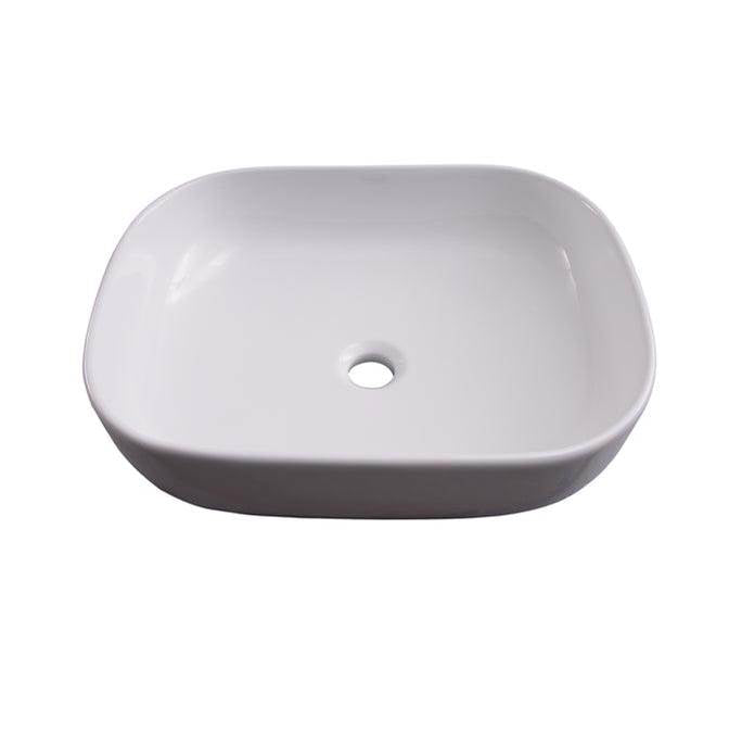 Barclay 4-8040WH Paulette Above Counter Basin 20 Rect No Faucet Holes  - White
