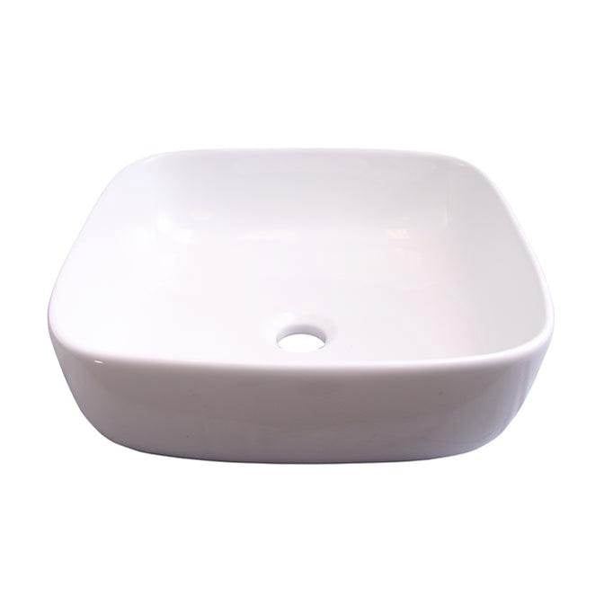 Barclay 4-8042WH Mentone Above Counter Basin 15 - 3/4 Square No Fct Hole  - White
