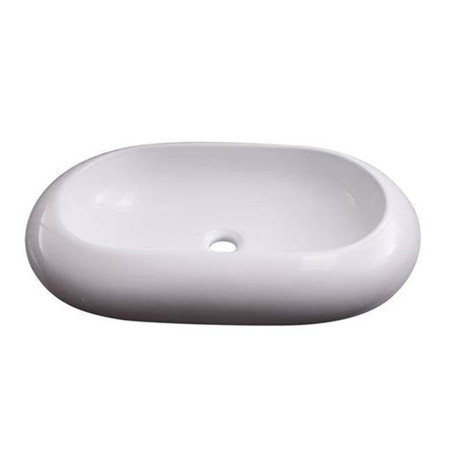 Barclay 4-8050WH Holten Above Counter Basin 25 Oval No Faucet Holes  - White