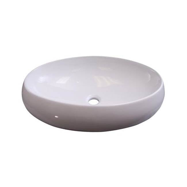Barclay 4-8052WH Hanover Above Counter Basin 24 Oval No Faucet Holes  - White