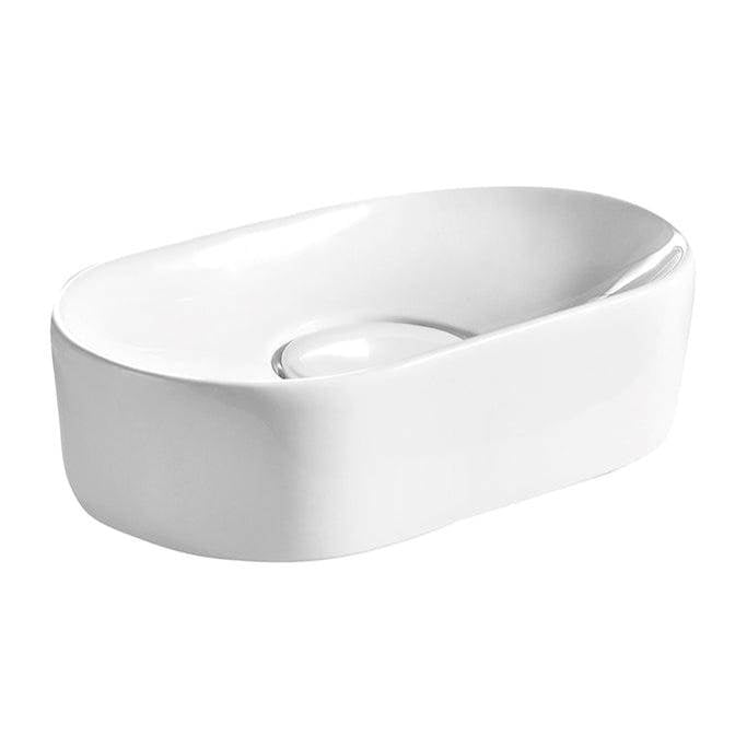 Barclay 4-8086WH Honora Above Counter Basin 19 Oval No Faucet Holes  - White