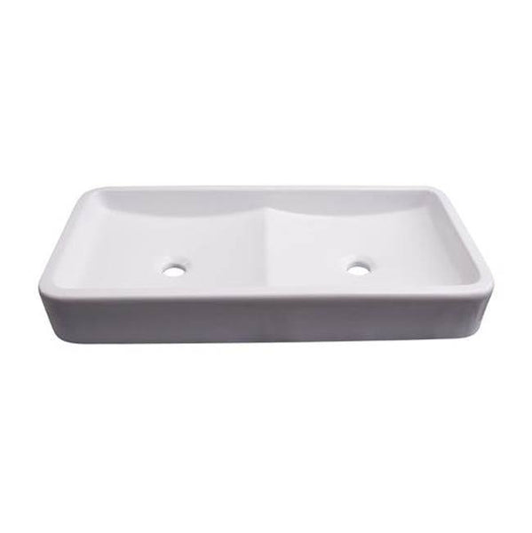 Barclay 4-8100WH Rosalie Above Counter 31 - 1/2 Double Bowl 1 Fct Hole Each  - White