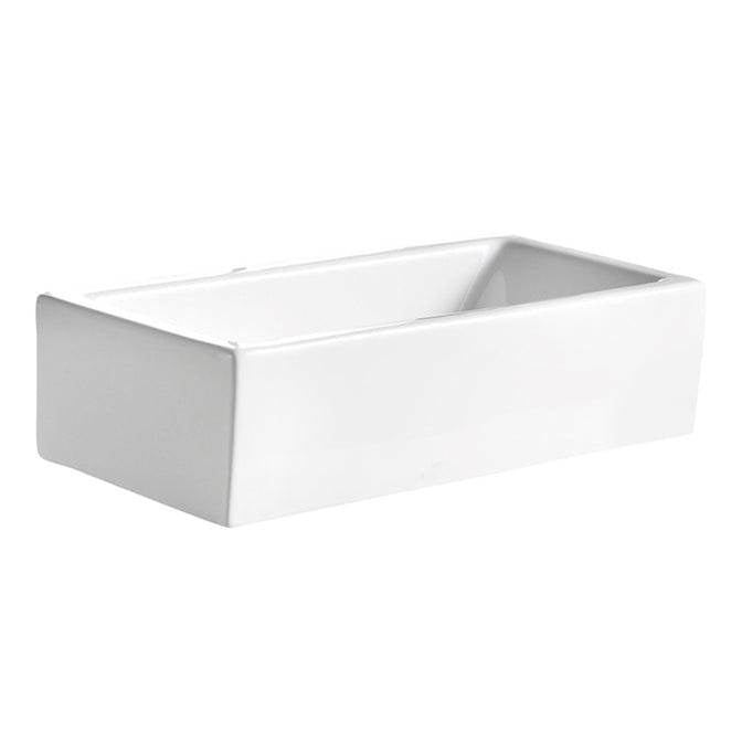 Barclay 4-8130WH Randolph Above Counter Basin 19 - 1/2 Rect No Fct Holes  - White