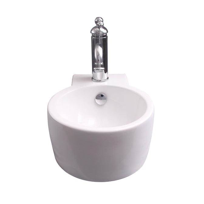 Barclay 4-8140WH Calla 11 Above Counter Basin andWall Hung 1 Faucet Hole  - White