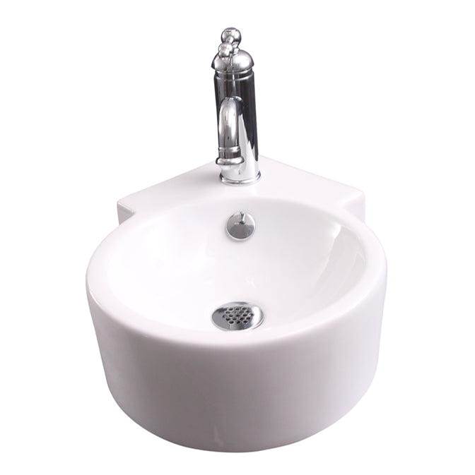 Barclay 4-9030WH Dyer Corner Wall Hung 12 1Fct Hole Circle Basin Overflow  - White