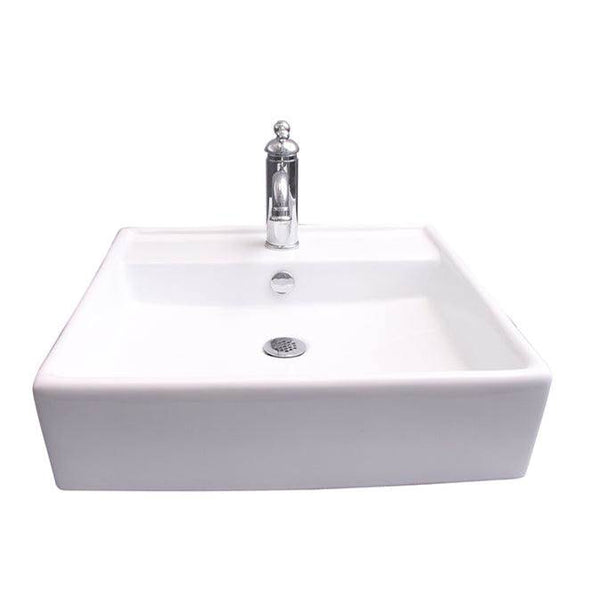 Barclay 4-9066WH Markle Rect 20 Wall Hung 1 Faucet Hole Overflow  - White