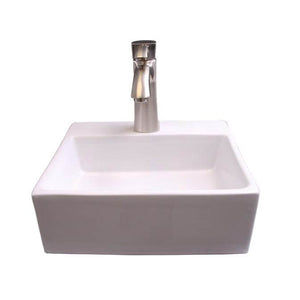 Barclay 4-9068WH Morris Rect 13 Wall Hung 1 Faucet Hole  - White