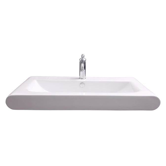 Barclay 4-9092WH Tevis Rect 36 Wall Hung 1 Faucet Hole Overflow  - White