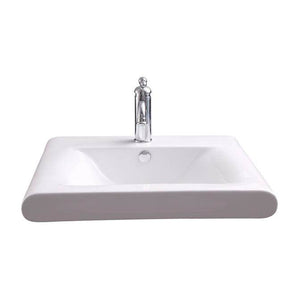 Barclay 4-9094WH Thad Rectangular 24 Wall Hung 1 Faucet Hole Overflow  - White