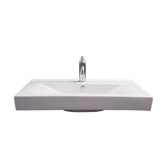Barclay 4-9096WH Twain Rect 32 Wall Hung 1 Faucet Hole Overflow  - White