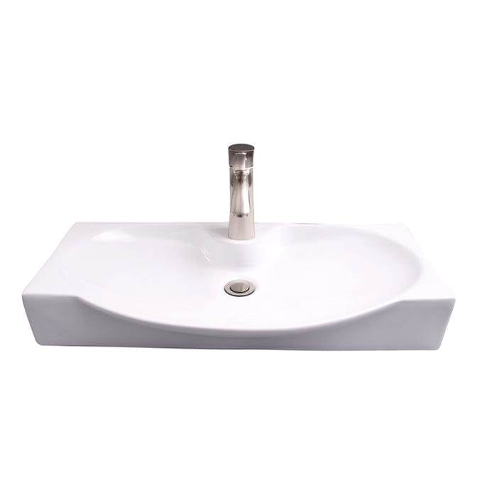 Barclay 4-9120WH Wallace Wall Hung 27 Rect Oval Basin 1 Faucet Hole  - White