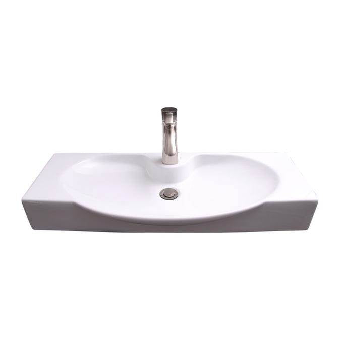 Barclay 4-9121WH Walton Wall Hung 31 - 1/2 Rect Oval Basin 1 Faucet Hole  - White