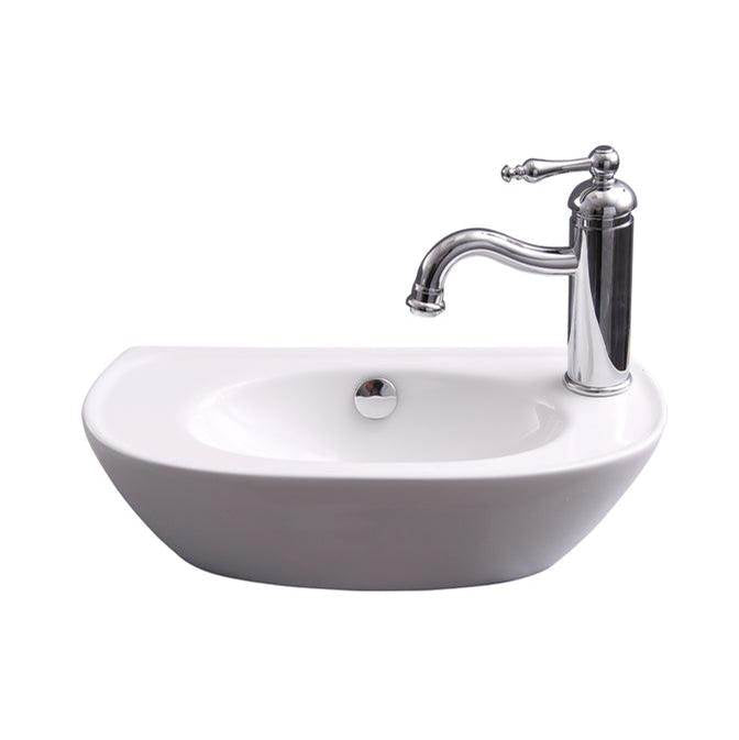 Barclay 4-9130WH Nimah Wall Hung 17 - 3/8 Right Faucet Hole Overflow  - White