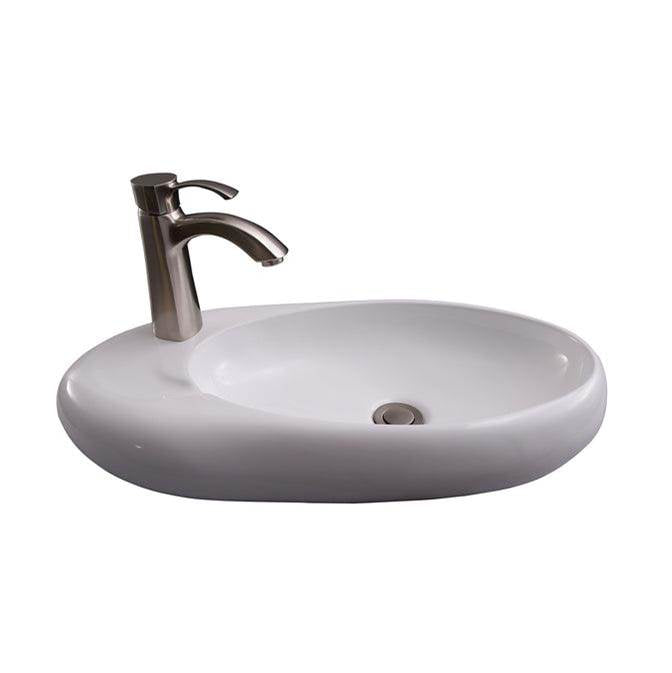 Barclay 4-9150WH Bordon Wall Hung 23 Oval Left Faucet Hole Overflow  - White