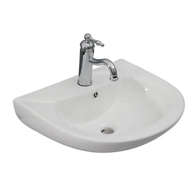 Barclay 4-9151WH Banks Wall - Hung With 1 Faucet Hole Overflow  - White
