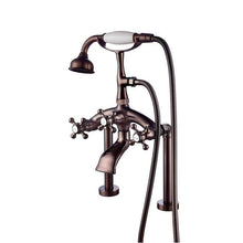 Load image into Gallery viewer, Barclay 4613-MC Deck Mount Filler With Hand Shower 8 Curved Body Cross Handles