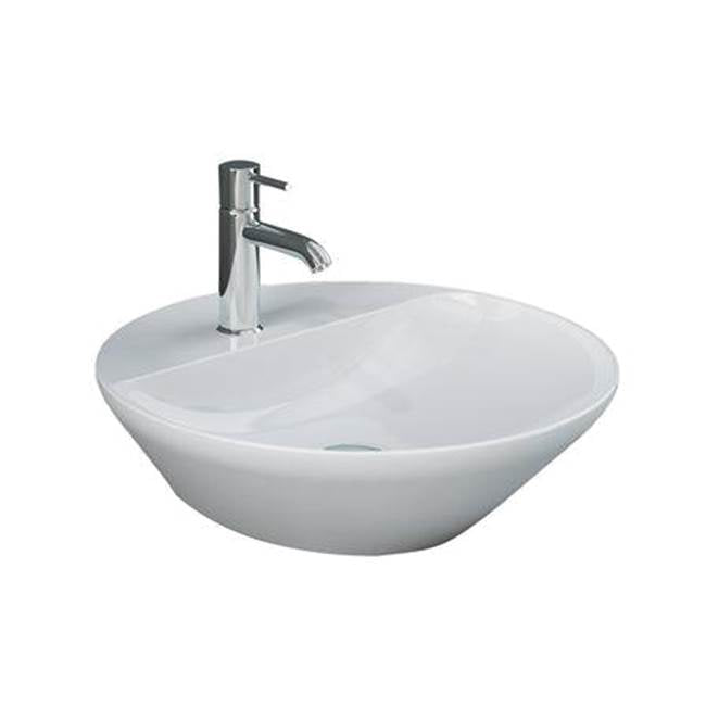 Barclay 5-511WH Variant 16 - 1/2 x16 - 1/2 Round Counter Top Basin 1 - Tap Hole  - White