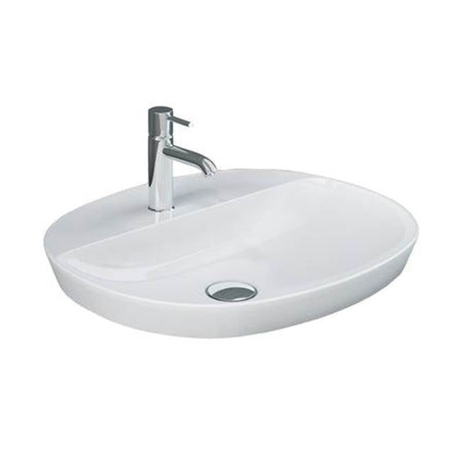 Barclay 5-661WH Variant 19 - 3/4 x 16 - 1/2 Oval Drop - In Basin 1 - Hole With Deck  - White