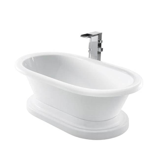 Barclay ATDRN71BB-WH Cordoba Acrylic Double Roll With base 72 No Holes  - White