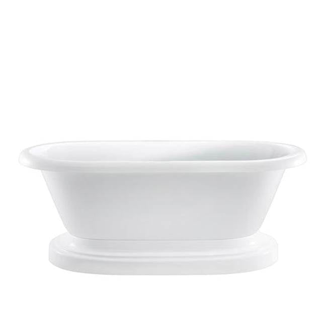 Barclay ATDRN63B-WH Carlotta Acrylic Double Roll With base 61 No Holes  - White