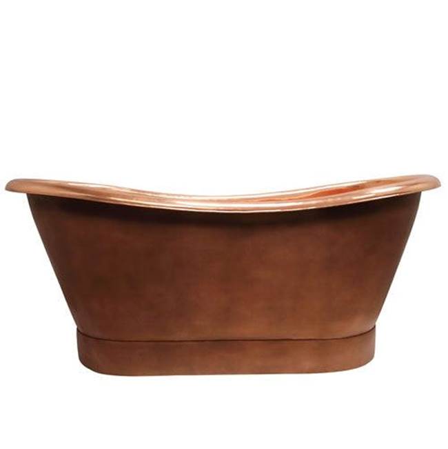 Barclay COTDSN70B-SAP Chopin Double Slipper Tub With Base70 Polished Int No Holes  - Satin Nickel