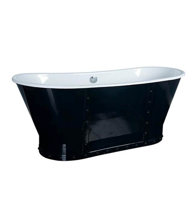 Barclay CTBATN67MS-WH Fernando 67 Cast Iron Bateau With Metal Skirt No Holes Inter - White