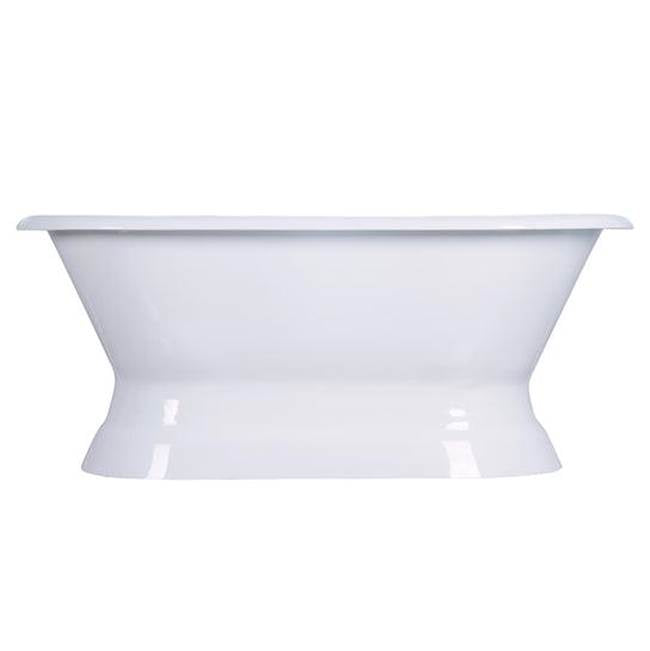 Barclay CTDRN60B-WH Conrad Cast Iron Double Roll With base 60 No Holes  - White