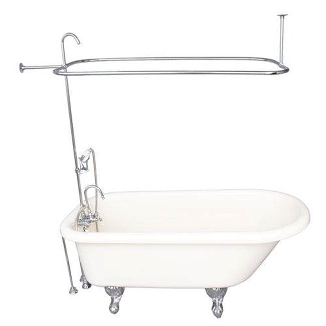 Barclay TKADTR60-BCP2  Tub Kit 60 AC Roll Top Shower Unit Supplies Drain  - Polished Chrome