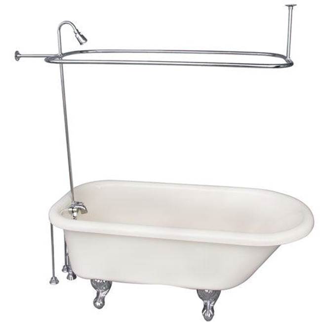 Barclay TKADTR60-BCP3  Tub Kit 60 AC Roll Top Shower Unit Supplies Drain  - Polished Chrome