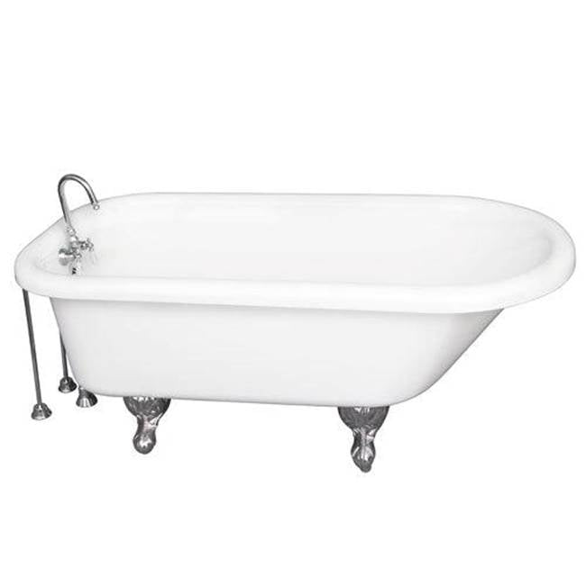 Barclay TKADTR60-WCP9  Tub Kit 60 AC Roll Top Tub Filler Supplies Drain  - Polished Chrome