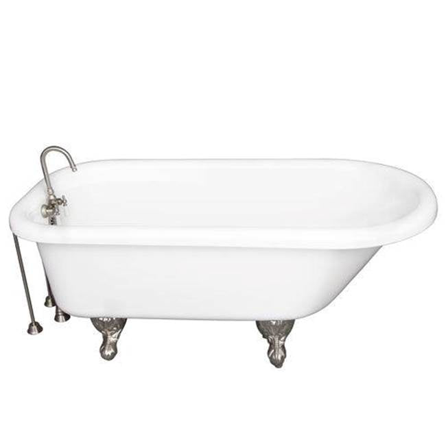 Barclay TKADTR67-WBN4  Tub Kit 67 AC Roll Top Tub Filler Supplies Drain  - Brushed Nickel