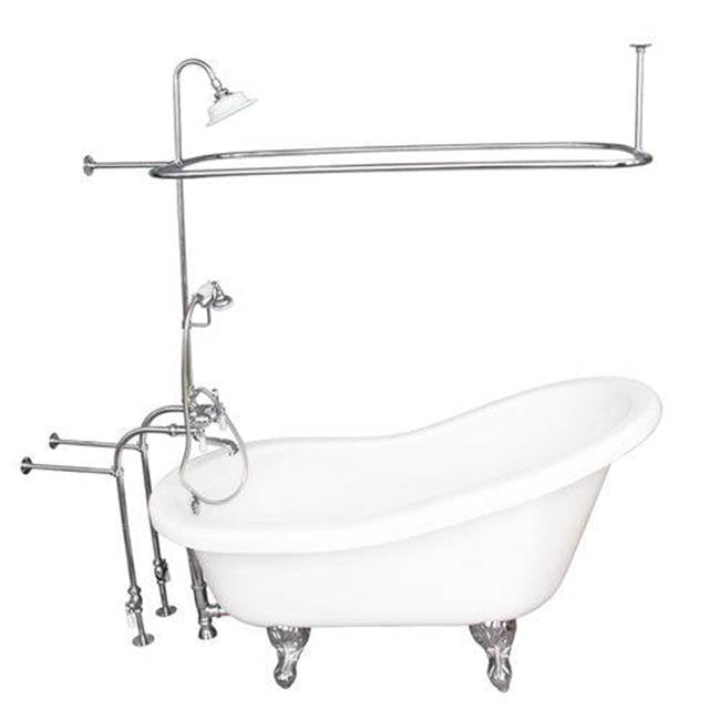 Barclay TKADTS60-WCP3  Tub Kit 60 AC Slipper Shower Unit Supplies Drain  - Polished Chrome