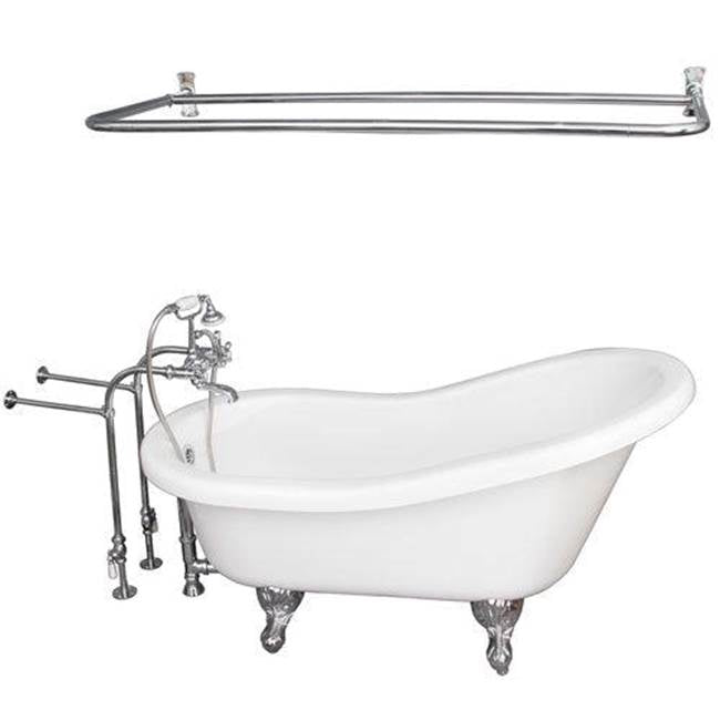 Barclay TKADTS60-WCP6  Tub Kit 60 AC Slipper Shower Rod Filler Supplies Drain  - Polished Chrome