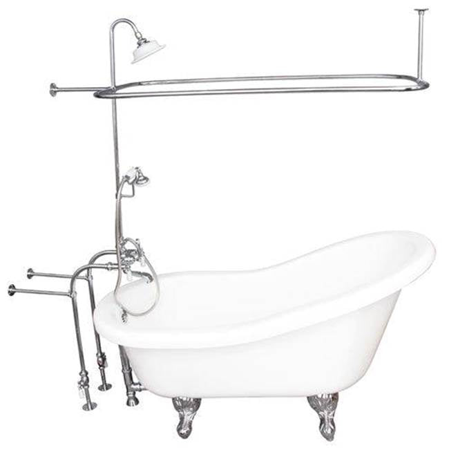 Barclay TKADTS67-WCP3  Tub Kit 67 AC Slipper Shower Unit Supplies Drain  - Polished Chrome