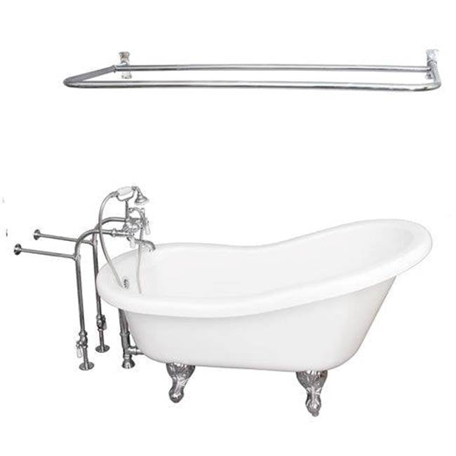 Barclay TKADTS67-WCP5  Tub Kit 67 AC Slipper Filler Shower Rod Supplies Drain  - Polished Chrome