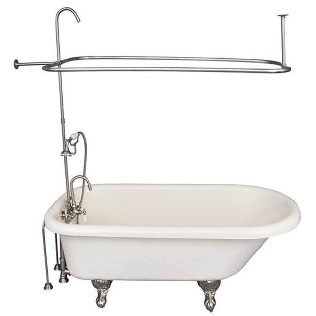Barclay TKATR60-BBN2  Tub Kit 60 AC Roll Top Shower Unit Supplies Drain  - Brushed Nickel