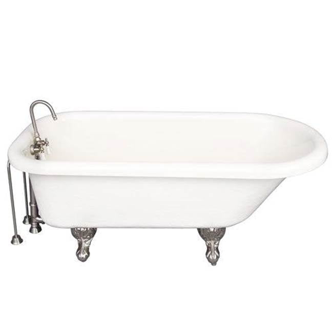 Barclay TKATR60-BBN4  Tub Kit 60 AC Roll Top Tub Filler Supplies Drain  - Brushed Nickel