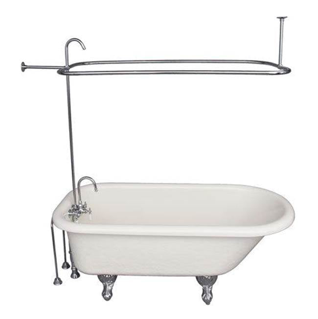 Barclay TKATR60-BCP1  Tub Kit 60 AC Roll Top Shower Unit Supplies Drain  - Polished Chrome