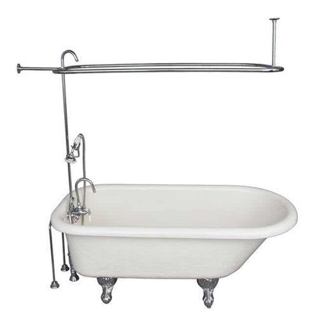 Barclay TKATR60-BCP2  Tub Kit 60 AC Roll Top Shower Unit Supplies Drain  - Polished Chrome
