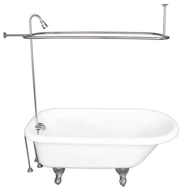 Barclay TKATR60-WCP3  Tub Kit 60 AC Roll Top Shower Unit Supplies Drain  - Polished Chrome