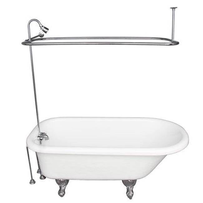 Barclay TKATR60-WCP5  Tub Kit 60 AC Roll Top Shower Unit Supplies Drain  - Polished Chrome