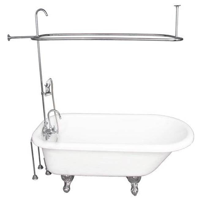 Barclay TKATR67-WCP2  Tub Kit 67 AC Roll Top Shower Unit Supplies Drain  - Polished Chrome