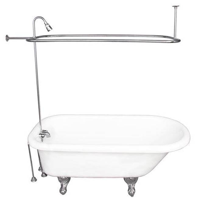 Barclay TKATR67-WCP3  Tub Kit 67 AC Roll Top Shower Unit Supplies Drain  - Polished Chrome