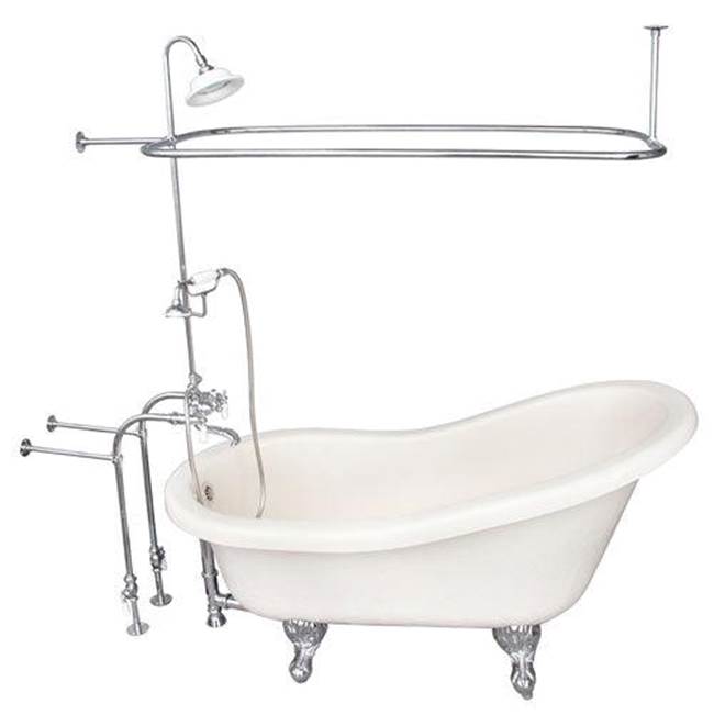 Barclay TKATS60-BCP3  Tub Kit 60 AC Slipper Shower Unit Supplies Drain  - Polished Chrome