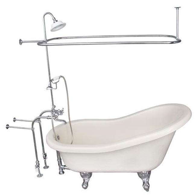 Barclay TKATS60-BCP4  Tub Kit 60 AC Slipper Shower Unit Supplies Drain  - Polished Chrome