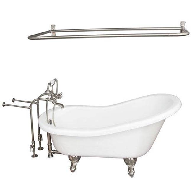 Barclay TKATS60-WBN6  Tub Kit 60 AC Slipper Shower Rod Filler Supplies Drain  - Brushed Nickel