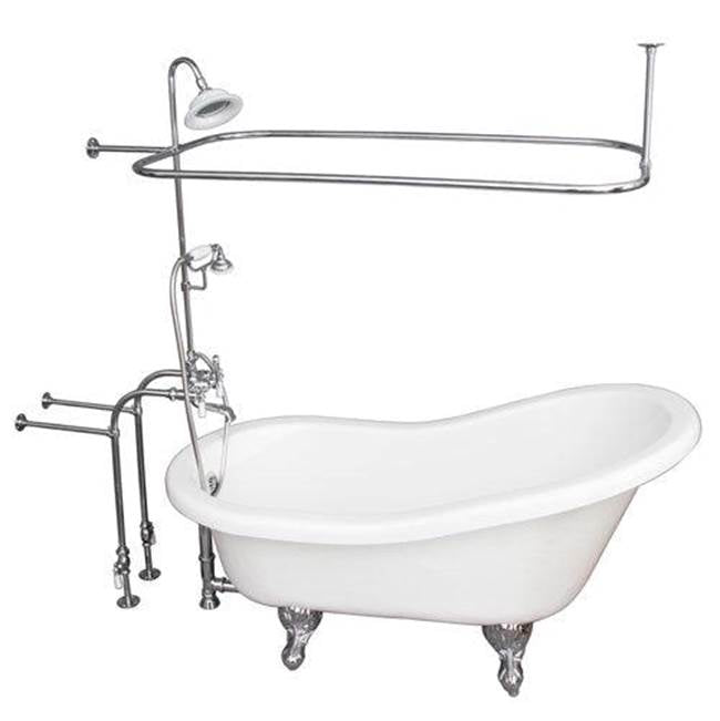 Barclay TKATS60-WCP3  Tub Kit 60 AC Slipper Shower Unit Supplies Drain  - Polished Chrome
